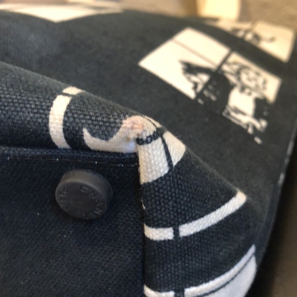 CHANEL Coco Canvas Window Tote Bag Black White Classic - Picture 14 of 15